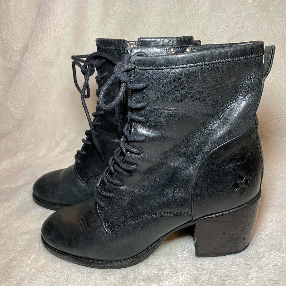 VGUC Patricia Nash Sicily Leather Lace Up Heeled Ankle Boot